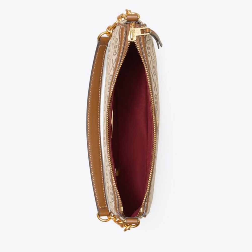 NWT Tory Burch T Monogram Studio Shoulder Crossbody Bag Hazelnut Brown 85137 - Picture 6 of 7